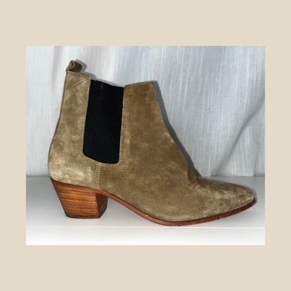 Designer IRO Yvette Suede Ankle Boots – Khaki, Size EU 39 / US 8 - Picture 7 of 11